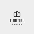 f initial photography logo template vector design