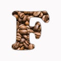 F, letter of the alphabet - coffee beans background
