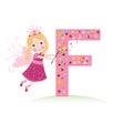 F letter with a cute fairy tale