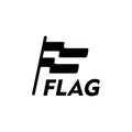 F letter forms finish flag logo design