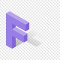 F letter in isometric 3d style with shadow Royalty Free Stock Photo