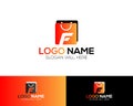 F Letter Logo Template online store vectors illustration Royalty Free Stock Photo