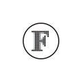 F Letter Pixel Motion Logo Design, Square Pixel F Letter Vector Logo Design, Letter F Pixel Logo Design