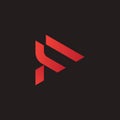 F letter triangular arrow initial modern geometric logo template Royalty Free Stock Photo