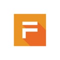 F Letter Vector Logo, Pixel Art Style Letter F Logo, F Letter Icon Design With Orange Square Royalty Free Stock Photo