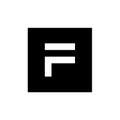 F Letter Vector Logo, Pixel Art Style Letter F Logo, F Letter Icon Design With Square Shape, Black and White Illustration Royalty Free Stock Photo