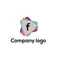 F letter video company vector logo design