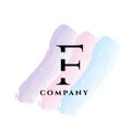 F letter watercolor vector logo