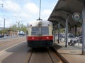 F-Line Number 1077, Built 1947,  parked at the Ferry Terminal Royalty Free Stock Photo