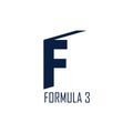 F 3 logo with negative space