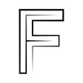 F logo studio letter f one line icon logotype font