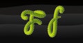 F-f 3D Cactus Alphabet 