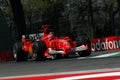23 April 2005, San Marino Grand Prix of Formula One. Michael Schumacher drive Ferrari F1 during Qualyfing session on Imola Circuit Royalty Free Stock Photo