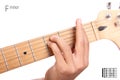 F minor guitar chord tutorial Royalty Free Stock Photo