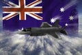 F-35 modern stealth flighter with flag of Australia Royalty Free Stock Photo