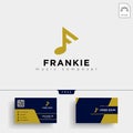 F music logo template and business card