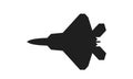 F-22 raptor fighter jet icon. us army symbol. isolated vector image for military infographics and web design Royalty Free Stock Photo