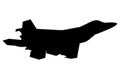 F-22A Raptor JSOH jet, silhouette Royalty Free Stock Photo