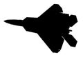 F-22A Raptor JSOH jet, silhouette Royalty Free Stock Photo