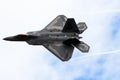 F-22 Raptor during demo Royalty Free Stock Photo