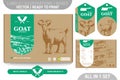 Goat Meat Packaging Design Set - Vector Illustration with Labels and Nutritional Facts Royalty Free Stock Photo
