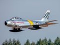 F-86 Sabre low altitude flyby at International Hillsboro Airshow Royalty Free Stock Photo