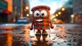 F - The Scottish Robot Guy In A Puddle Of Irn Bru Royalty Free Stock Photo