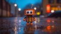 F - The Scottish Robot Guy In A Puddle Of Irn Bru Royalty Free Stock Photo