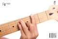F sharp major guitar chord tutorial Royalty Free Stock Photo