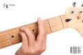 F sharp minor guitar chord tutorial Royalty Free Stock Photo