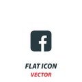 F single letter icon in a flat style. Vector illustration pictogram on white background. Isolated symbol suitable for mobile