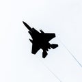 F15 Strike Eagle fighter jet silhouette Royalty Free Stock Photo