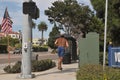 70F teperaptue in San diego male running in heat waves Royalty Free Stock Photo