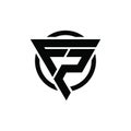 F2 Trianagle Circle Logo Design Concept for Corporate Company Identity