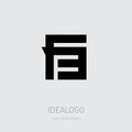 F3 - Vector design element or icon. Letter F and number 3 - logo. Monogram or logotype Royalty Free Stock Photo