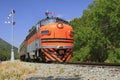 F-7 Vintage Diesel Rounding a Bend in the Tracks