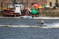 F1, F2, F3 water ski at Hanseatic Festival of Watersports, Kings Lynn Quay, River Great Ouse, Norfolk, UK 27 May 2023 Royalty Free Stock Photo