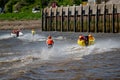 F1, F2, F3 water ski at Hanseatic Festival of Watersports, Kings Lynn Quay, River Great Ouse, Norfolk, UK 27 May 2023 Royalty Free Stock Photo