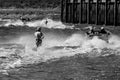 F1, F2, F3 water ski at Hanseatic Festival of Watersports, Kings Lynn Quay, River Great Ouse, Norfolk, UK 27 May 2023 Royalty Free Stock Photo