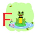 F word for frog animal alphabet illustration Royalty Free Stock Photo