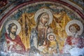 fresco of the Umbrian school depicting in a roadside chapel