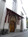 FaÃ§ade of the Jesuit church in the Swiss city of Lucerne.