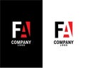 Fa, af letter abstract company Logo Design with negative space. company logo template vector