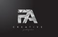 FA F A Letter Logo with Zebra Lines Texture Design Vector.