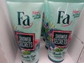 Fa shower gels for sale on supermarket shelf Royalty Free Stock Photo
