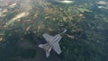 FA-18 Super Hornet Fighter Jet Plane Flying Over The Sky