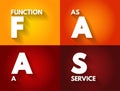 FAAS - Function As A Service is a cloud computing service that makes it easier for cloud application developers to run and manage Royalty Free Stock Photo