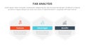 fab business model sales marketing framework infographic 3 point stage template with big hexagon hexagonal horizontal for slide