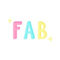 FAB fabulous writing vector icon Royalty Free Stock Photo