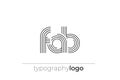 FAB modern geometric typography logo Royalty Free Stock Photo